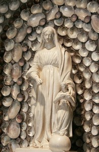 This statue sits atop the shrine to Saint Anne.