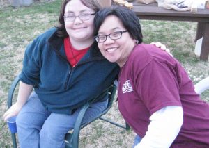 Sister Dina Bato (right) with a guest at a recent Fall Discernment. The Sisters of Providence will host their 2014 Fall Discernment Weekend from Oct. 31 to Nov. 2. 