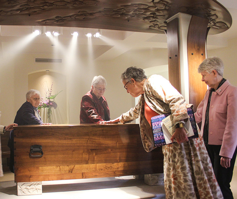 Bishop Coyne blessing new shrine