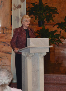 Sister Lisa Stallings, Sisters of Providence Vicar, during Saint Mother Theodore Guerin's Feast Day 2014 Mass.