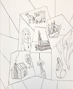 Emily Houser, 14 at the time, submitted this rendition of Saint Mother Theodore's journey to and founding of Saint Mary-of-the-Woods for the 2013 Sisters of Providence youth art contest.