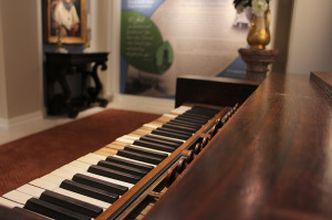 The organ on display in the French room in the new shrine to Saint Mother Theodore Guerin.