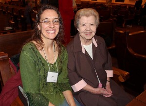 Sister of Providence Nancy Nolan of "Here's the thing, Hon" fame with her Providence Associate Companion Amy Miranda at the first commitment ceremony Nov. 8.