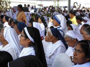 Here are the sisters from Sri Lanka at the papal Mass on Jan. 14.