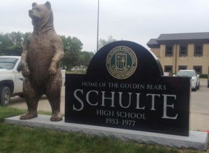 Area sculptor Bill Wolfe - who also is employed by the Sisters of Providence - recently sculpted this piece in memory of Terre Haute Schulte High School.