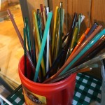 Glass rods, a raw materiel of bead making.