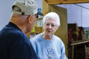 Sister Joseph Fillenwarth volunteer at the Providence Food Pantry.