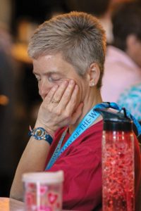 Providence Associate Joan Frisz in prayerful contemplation during the Chapter.