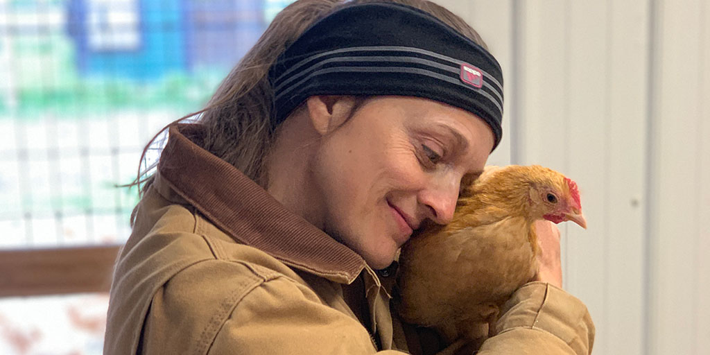 Farmer Tara from White Violet Center reads Chicken Big to our little chickens