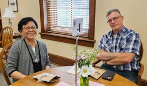 Sister Editha Ben with one of our volunteers, Providence Associate David Hudgens.
