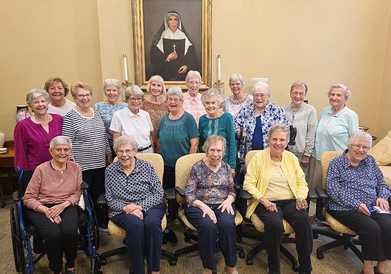 A group photo of the Sisters of Providence and others from their "band" celebrating 65 years of Providence this year.