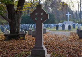 Several Sisters of Providence and others conduct an All Souls Day ceremony at the Congregation Cemetery