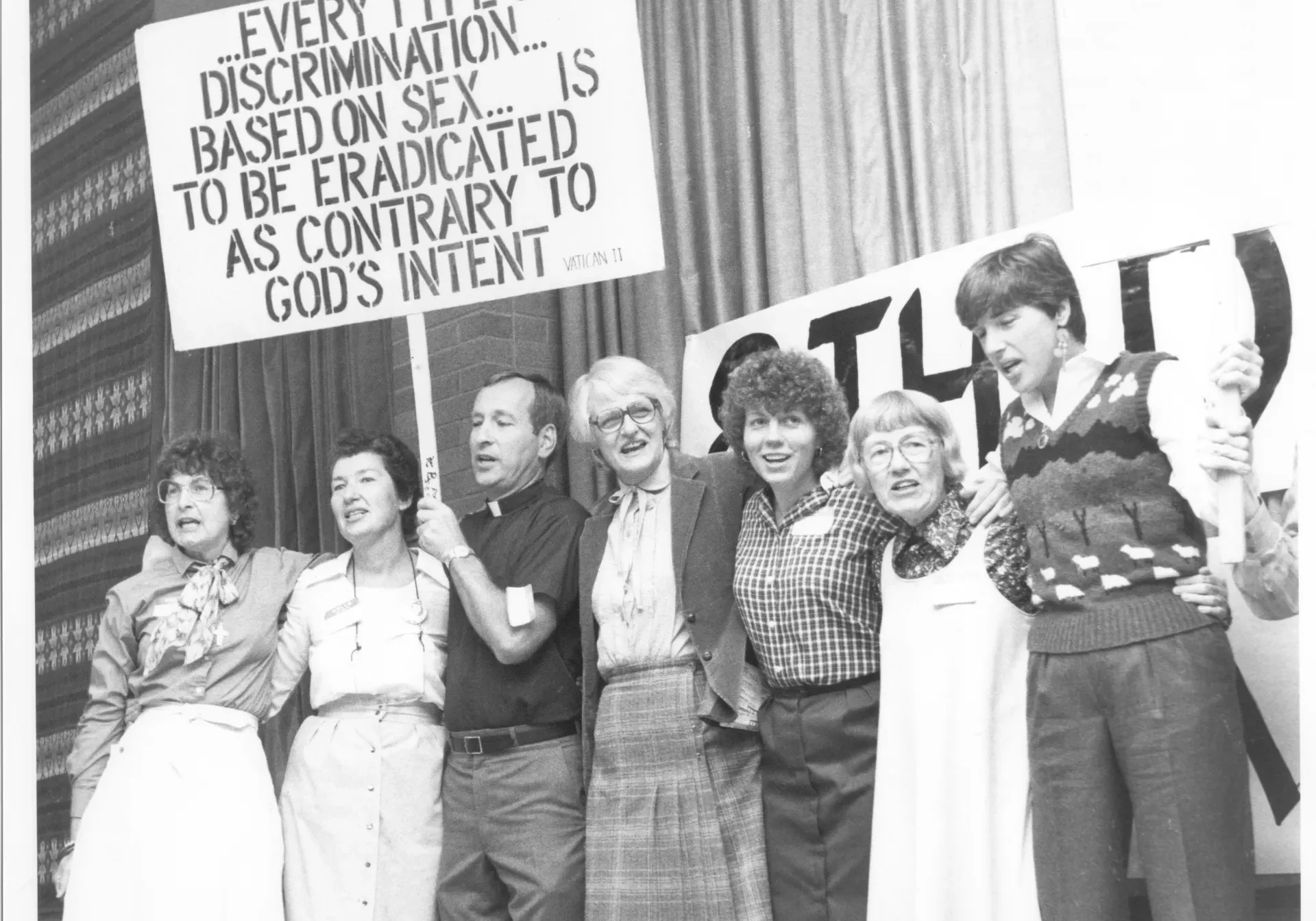 The late Sister Dorothy Gartland at a 1984 protest.