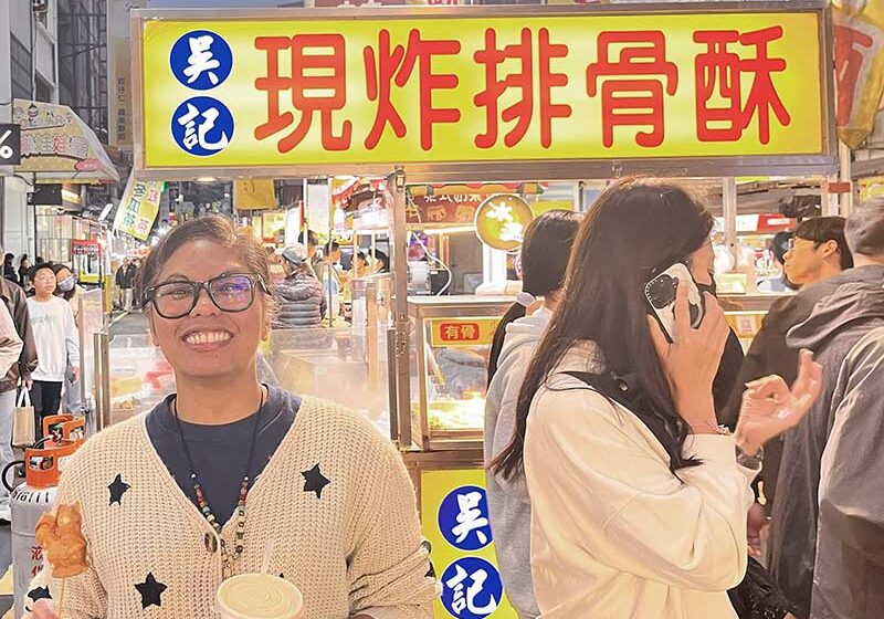 Sister Jessica enjoying a night out at the market.