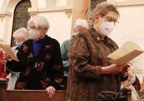 Sister Rosemary Nudd (left) and Sister Paula Damiano (right) during the 2023 Foundation Day Mass.