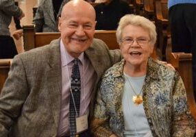 Sister Carol Meyers, in 2019, with Stephen Modde, a Providence Associate she companioned.
