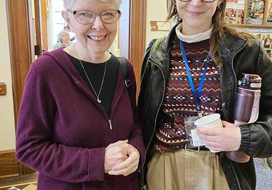 Rachel with Sister Marsha Speth.