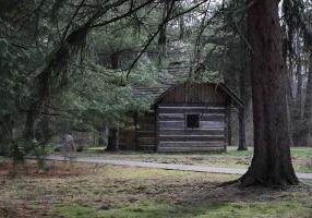 On Saturday morning those on the retreat journeyed outside to the lob cabin chapel, where Saint Mother Theodore Guerin first arrived when coming to Saint Mary-of-the-Woods.